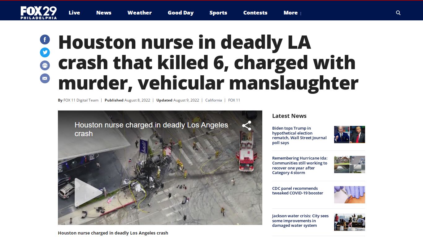 Houston nurse in deadly LA crash that killed 6, charged with murder ...